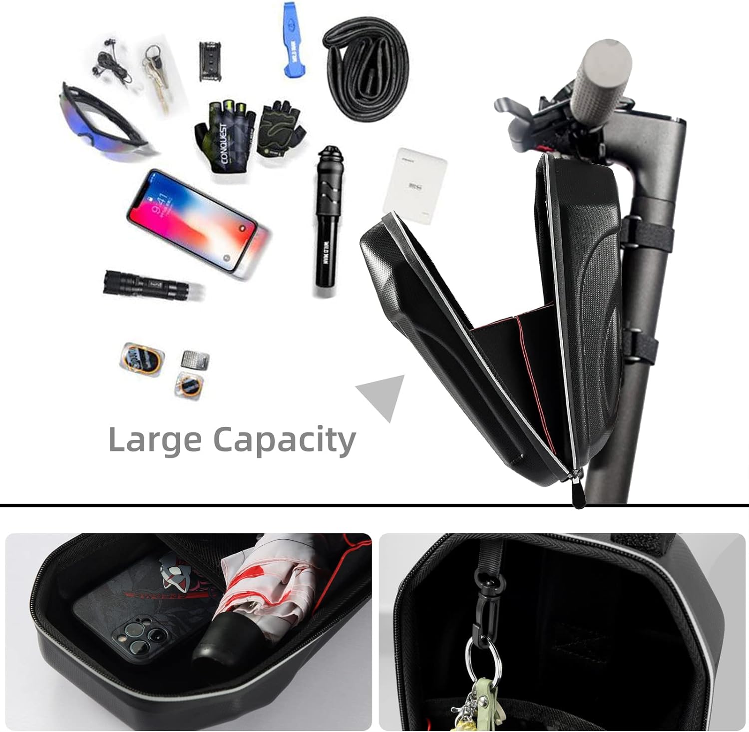 Waterproof Hard Shell Large Capacity Front Hanging Scooter Bag ...